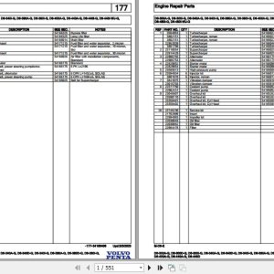 Volvo Penta Marine Diesel Engines D6 300A G to D6 440D Parts Catalog 1