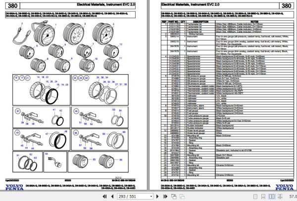 Volvo Penta Marine Diesel Engines D6 300A G to D6 440D Parts Catalog 2