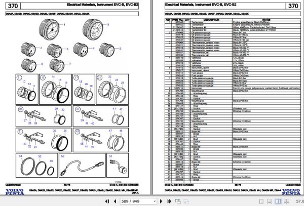 Volvo Penta Marine Diesel Engines D9A2A to D9A A Parts Catalog 2