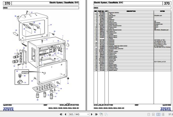 Volvo Penta Marine Diesel Engines D9A2A to D9A2L MH Parts Catalog 2