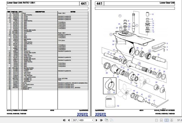 Volvo Penta Marine Diesel Engines KAD42B KAMD42B TAMD42B Parts Catalog 2