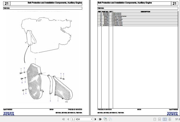 Volvo Penta Marine Diesel Engines MD100A to TMD100A Parts Catalog 1