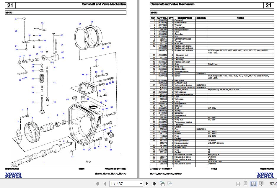 Volvo Penta Marine Diesel Engines MD11C to MD17D Parts Catalog 1