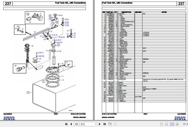 Volvo Penta Marine Diesel Engines MD2040 MD2040B Parts Catalog 2