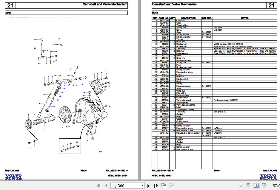 Volvo Penta Marine Diesel Engines MD5A MD5B MD5C Parts Catalog 1