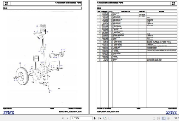 Volvo Penta Marine Diesel Engines MD67C to MD7B Parts Catalog 1