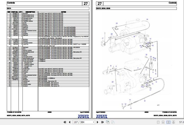 Volvo Penta Marine Diesel Engines MD67C to MD7B Parts Catalog 2