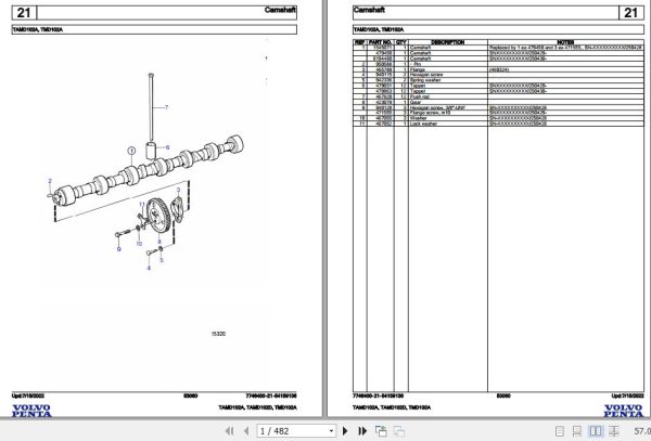 Volvo Penta Marine Diesel Engines TAMD102A TAMD102D TMD102A Parts Catalog 1