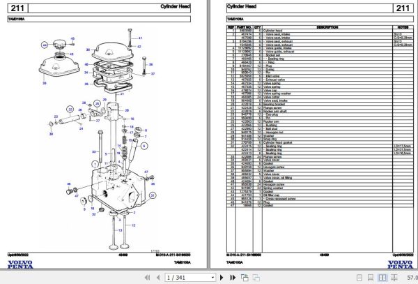 Volvo Penta Marine Diesel Engines TAMD103A Parts Catalog 1