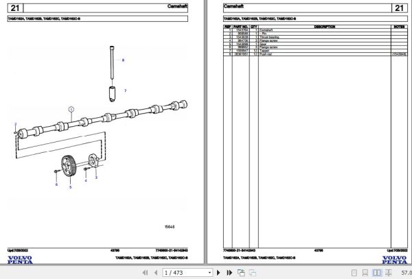 Volvo Penta Marine Diesel Engines TAMD162A to TAMD162C B Parts Catalog 1