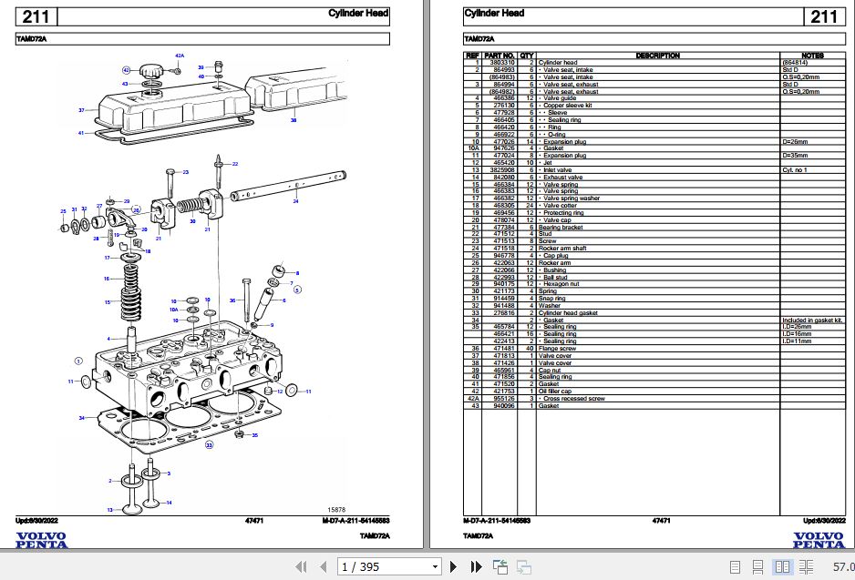 Volvo Penta Marine Diesel Engines TAMD72A Parts Catalog 1
