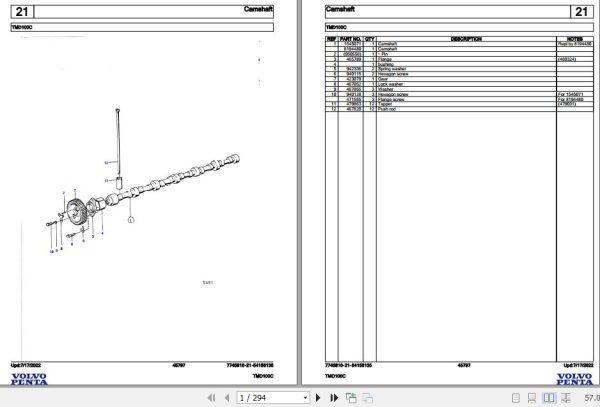 Volvo Penta Marine Diesel Engines TMD100C Parts Catalog 1