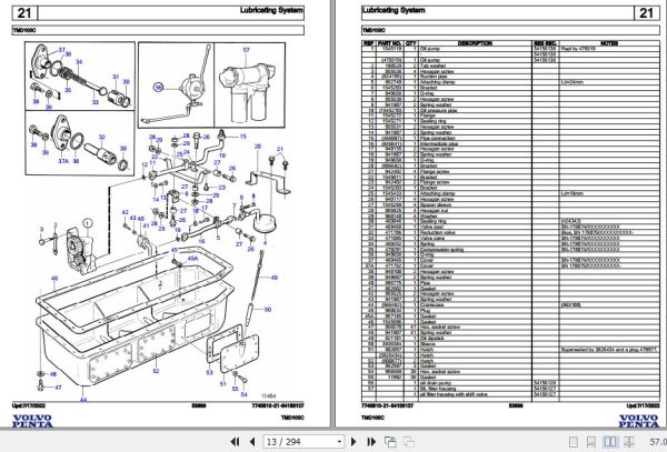 Volvo Penta Marine Diesel Engines TMD100C Parts Catalog 2