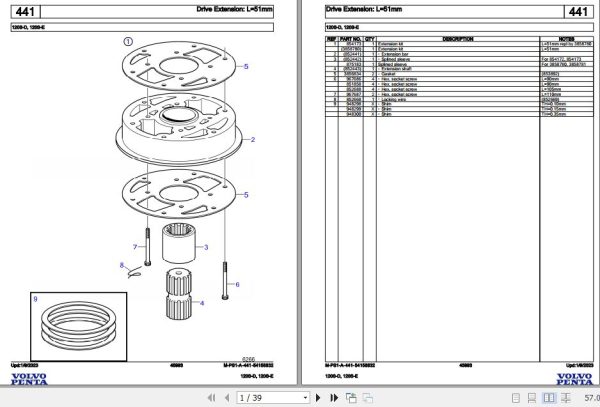 Volvo Penta Marine Drives Transmissions 120S D 120S E Parts Catalog 1