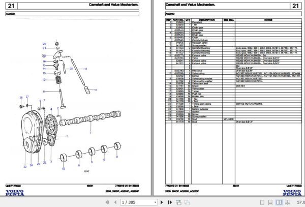 Volvo Penta Marine Drives Transmissions 280B to AQ200F Parts Catalog 1