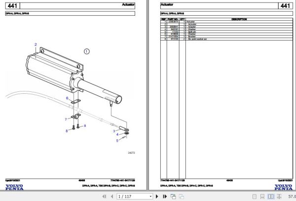Volvo Penta Marine Drives Transmissions DPH A to DPR B Parts Catalog 1