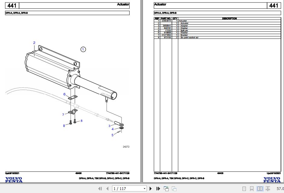 Volvo Penta Marine Drives Transmissions DPH A to DPR B Parts Catalog 1