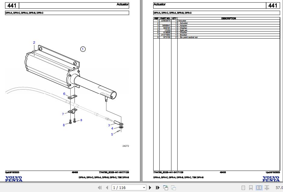 Volvo Penta Marine Drives Transmissions DPH A to TSK DPH B Parts Catalog 1