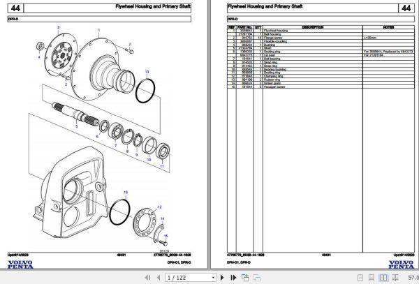Volvo Penta Marine Drives Transmissions DPH D1 DPR D 2 Parts Catalog 1