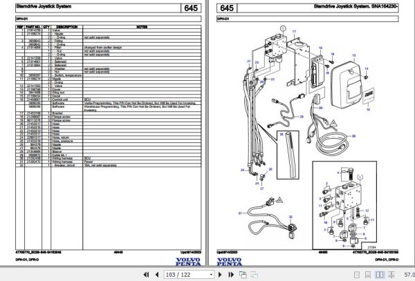 Volvo Penta Marine Drives Transmissions DPH D1 DPR D 2 Parts Catalog 2