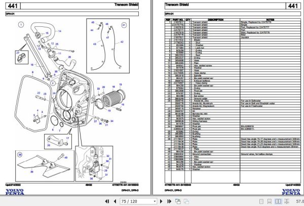 Volvo Penta Marine Drives Transmissions DPH D1 DPR D Parts Catalog 2