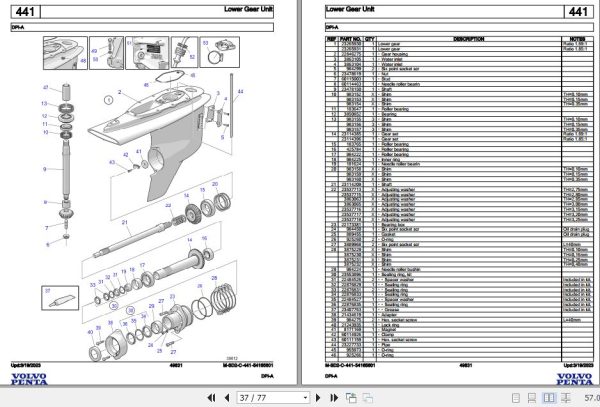 Volvo Penta Marine Drives Transmissions DPI A Parts Catalog 2