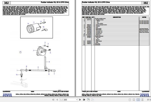 Volvo Penta Marine Drives Transmissions DPS A to FWD Parts Catalog 1