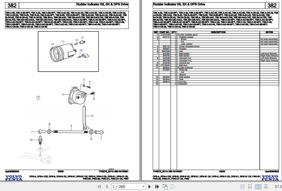 Volvo Penta Marine Drives Transmissions DPS A to FWD Parts Catalog 1