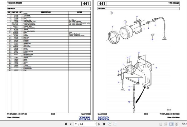 Volvo Penta Marine Drives Transmissions DPX A TSK DPX A Parts Catalog 2