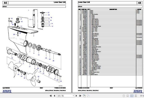Volvo Penta Marine Drives Transmissions DPX S to TSK DPX S Parts Catalog 2