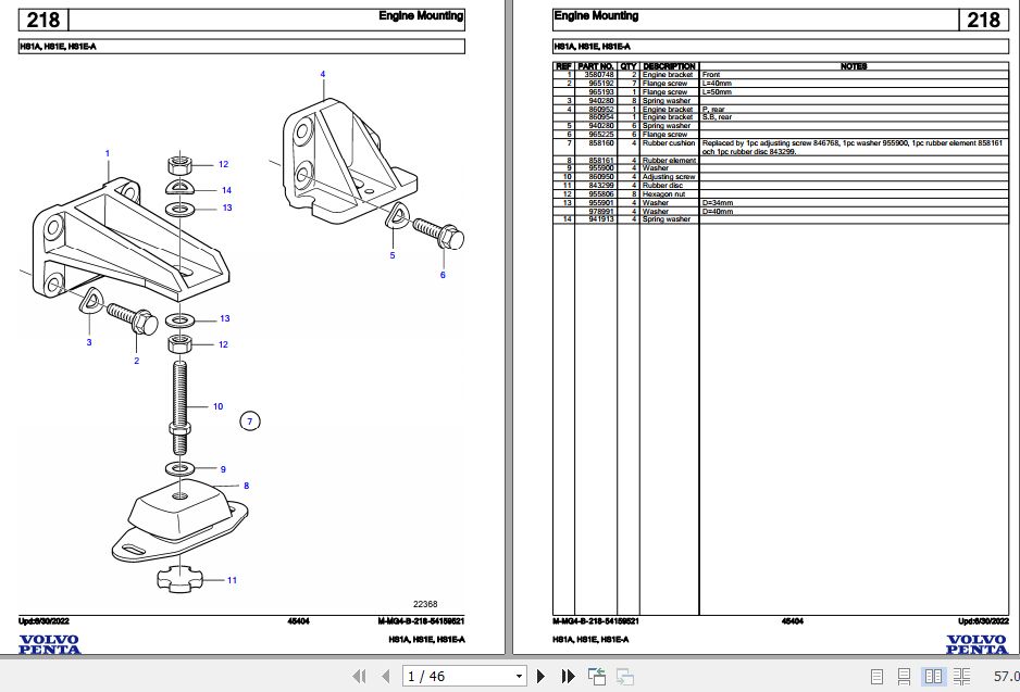 Volvo Penta Marine Drives Transmissions HS1A HS1E HS1E A Parts Catalog 1