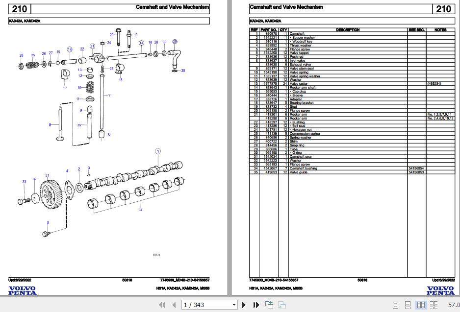 Volvo Penta Marine Drives Transmissions HS1A to MS5B Parts Catalog 1