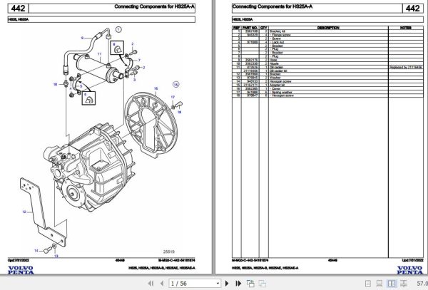 Volvo Penta Marine Drives Transmissions HS25 to HS25AE A Parts Catalog 1