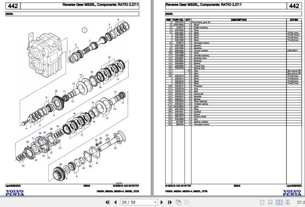 Volvo Penta Marine Drives Transmissions HS25A to ZF25 Parts Catalog 2