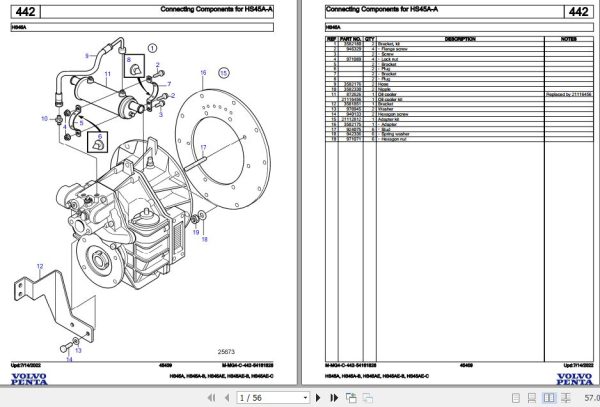 Volvo Penta Marine Drives Transmissions HS45A to HS45AE C Parts Catalog 1