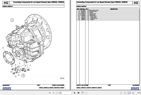 Volvo Penta Marine Drives Transmissions HS80AE to HS80VE Parts Catalog 1