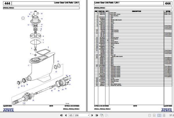 Volvo Penta Marine Drives Transmissions IPS15 A IPS15 B IPS15 C Parts Catalog 2