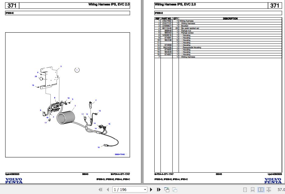 Volvo Penta Marine Drives Transmissions IPS30 D to IPS3 C Parts Catalog 1