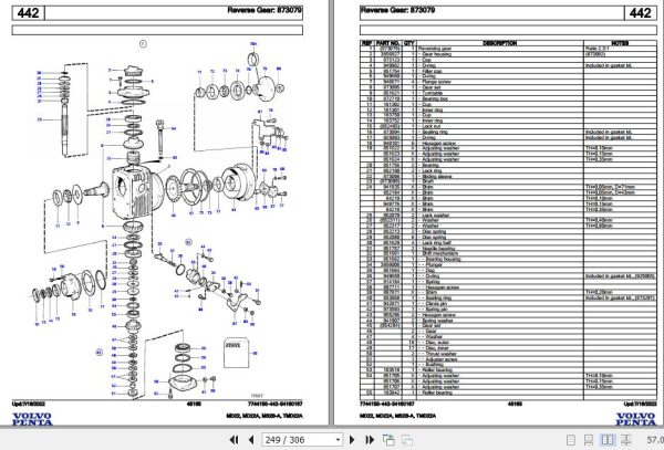 Volvo Penta Marine Drives Transmissions MD22 to TMD22A Parts Catalog 2