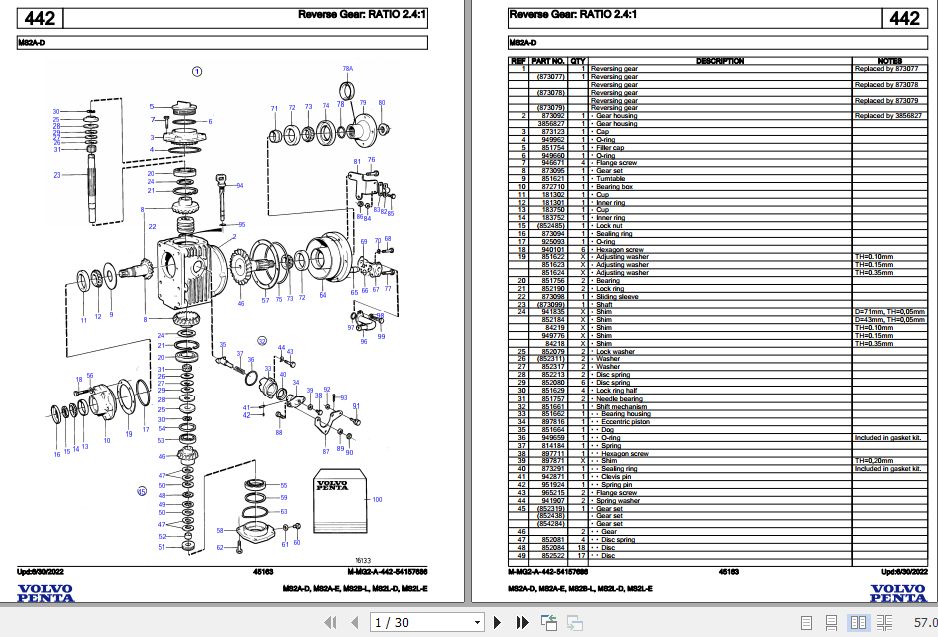 Volvo Penta Marine Drives Transmissions MS2A D to MS2L E Parts Catalog 1