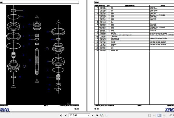 Volvo Penta Marine Drives Transmissions SX M1 Parts Catalog 2