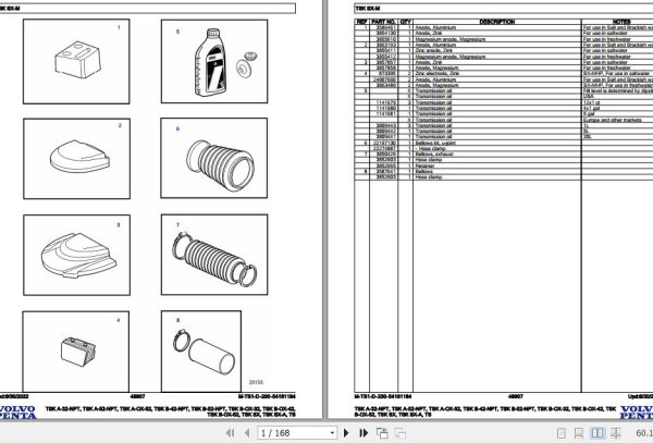 Volvo Penta Marine Drives Transmissions TSK A 32 NPT to TS Parts Catalog 1