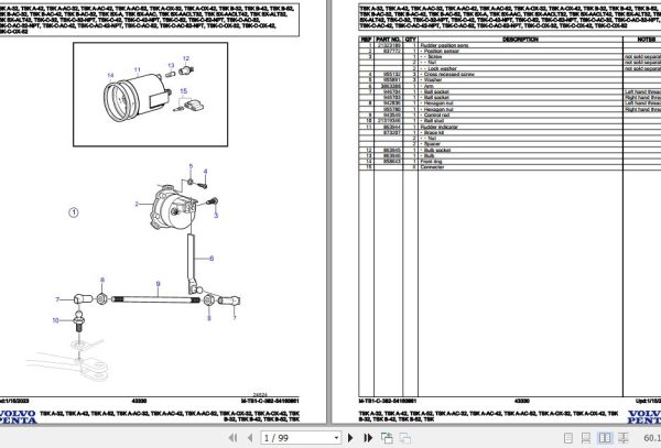 Volvo Penta Marine Drives Transmissions TSK A 32 to TSK Parts Catalog 1