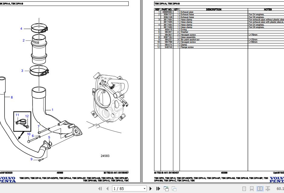 Volvo Penta Marine Drives Transmissions TSK DPH to TSK Parts Catalog 1