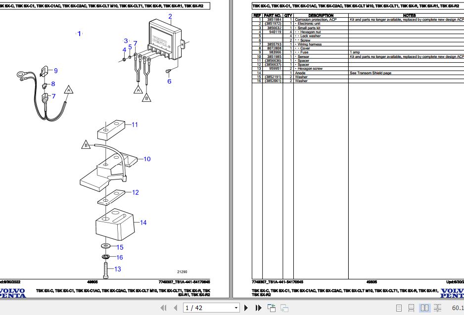 Volvo Penta Marine Drives Transmissions TSK SX C to TSK SX R2 Parts Catalog 1