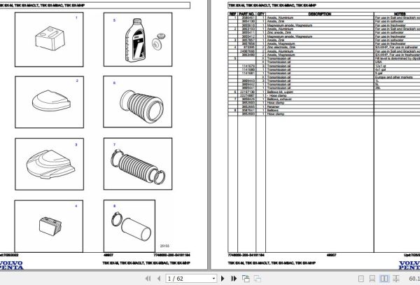 Volvo Penta Marine Drives Transmissions TSK SX M to TSK SX MHP Parts Catalog 1