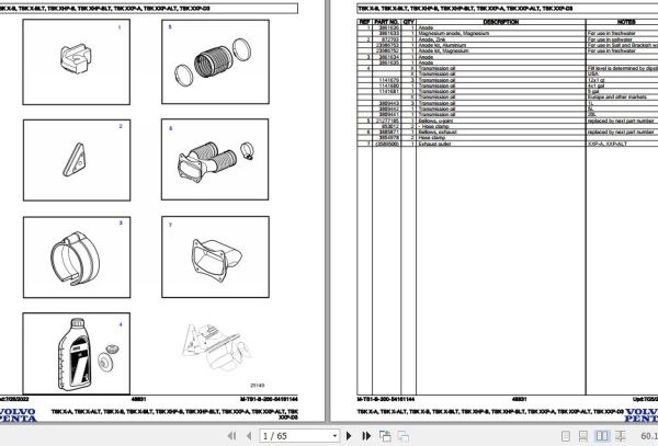 Volvo Penta Marine Drives Transmissions TSK X A to TSK XXP D3 Parts Catalog 1