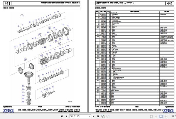Volvo Penta Marine Drives Transmissions130S to150SR C Parts Catalog 2