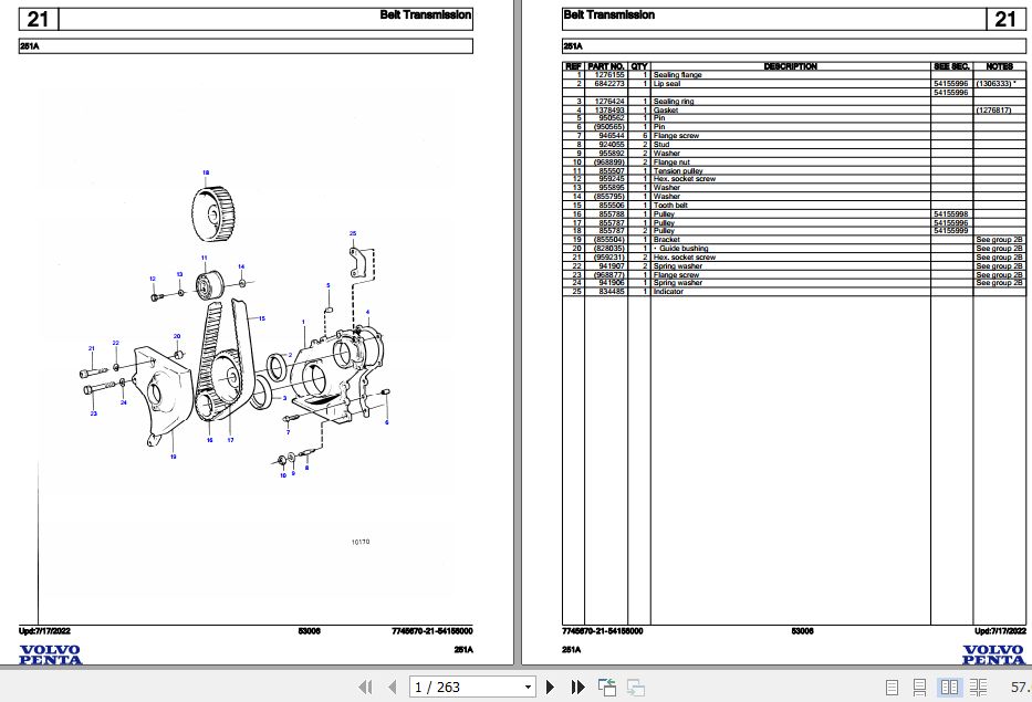 Volvo Penta Marine Gasoline Engines 251A Parts Catalog 1