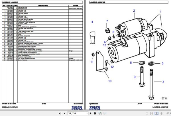 Volvo Penta Marine Gasoline Engines 3.0GSMLKD 3.0GSPLKD Parts Catalog 2
